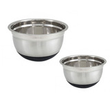 Set X2 Bowls Acero Inoxidable Base Silicona Reposteria 