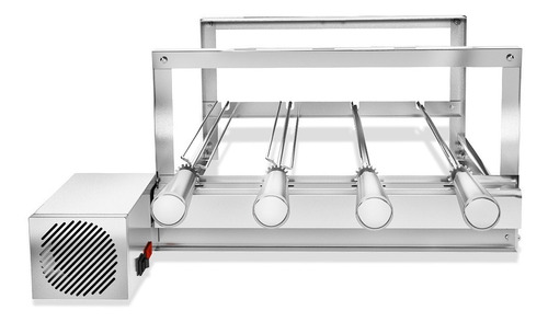 Churrasqueira Giragrill 4 Espetos Giratórios Inox + Brindes