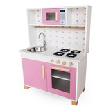 Cozinha Infantil Completa Mdf Rosa Frete Gratis