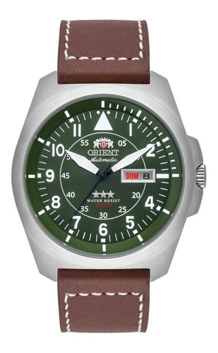 Relógio Masculino Orient Automático Verde Pulseira Couro