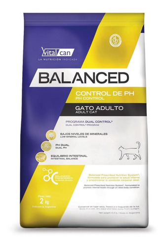 Alimento Vitalcan Balanced Control De Ph Para Gato Adulto Sabor Mix En Bolsa De 2 kg