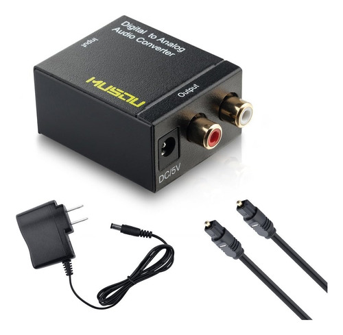 Adaptador Convertidor De Audio Coaxial Óptico Digital A Rca 