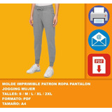 Molde Imprimible Patron Ropa Pantalon Jogging Mujer 2x1