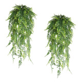 2pcs Plantas Artificiales Helechos Frondosos Y Colgantes