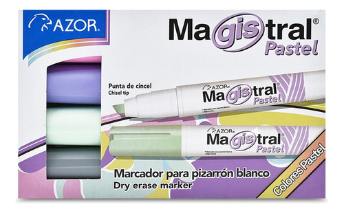 Estuche Marcador Magistral Pastel Con 4 Para Pizarrón Blanco