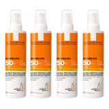 Combo X4 La Roche Posay Anthelios Fps50+ Spray 200 Ml