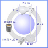 Luminária De Mesa Abajur Lâmpada Bulbo Led Cor Da Estrutura Branco