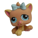 Littlest Pet Shop Gatito Moño Y Ojo Azul- Hasbro 2009- 4 Cm