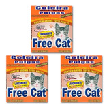 Kit 3 Coleira Natural Antipulga Free Cat 36cm Gatos