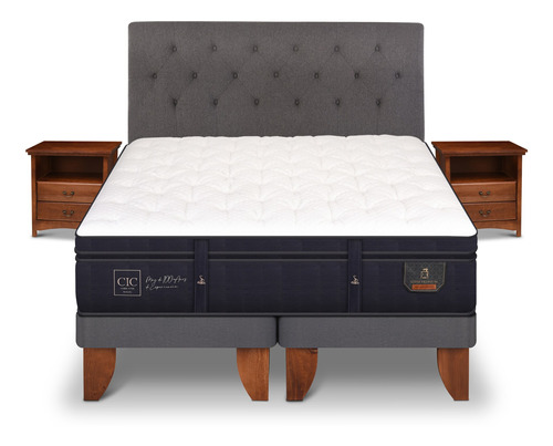 Cama Europea 2 Plazas Cic Super Premium + Set Kavery  