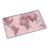 Mousepad Gamer Grande Speed 80x40cm Antiderrapante Mapa Rosa