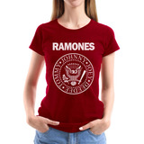 Polera Mujer Colores Ramones Escudo 320 Música Punk Rock Dtf