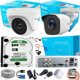 Kit Hikvision Hilook Dvr4 Ch +2 Camaras + Disco Duro