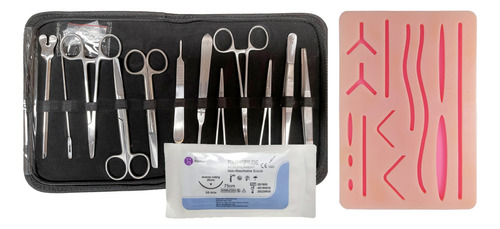 Kit De Disección 13 Piezas Gmd® + Almohadilla + Sutura