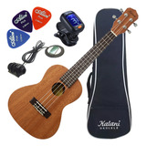 Kit Ukulele Concerto Elétrico Kal220 Cs Série Tribes Kalani