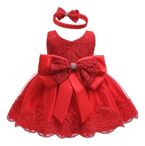 D Vestido Elegante Con Moño For Niña 2 Años (24 Meses)