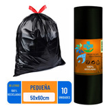 Bolsas Basura Cordon Asa 50x60 10 Und Pequeña 30l Camiseta