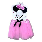 Disfraz Minie Mouse Halloween Niña Tutu Y Cintillo Fiesta Diseños Colores