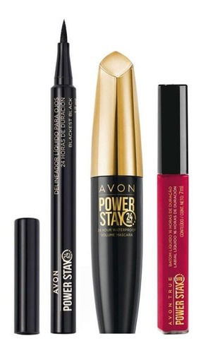 Power Stay Combo X3 Labial+mascara Pestañas+delin Liquido