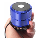 Mini Caixinha De Som Bluetooth Rádio Fm Cor Azul