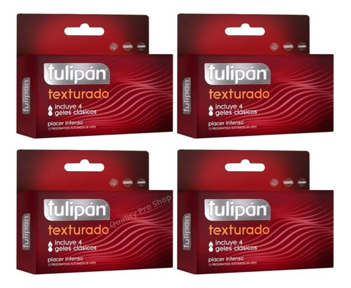 Preservativos Tulipán Texturados 4 Cajas X 12 C/u Variantes