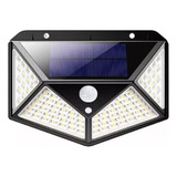 Luminária De Led Solar 100 Leds Com Sensor De Presença