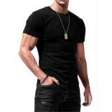 Playera Negra Hombre Slim Fit Súper Calidad Manga Corta