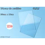 10 Placas De Acrílico Transparent 6mm 15 X 20 Cm Corte Láser