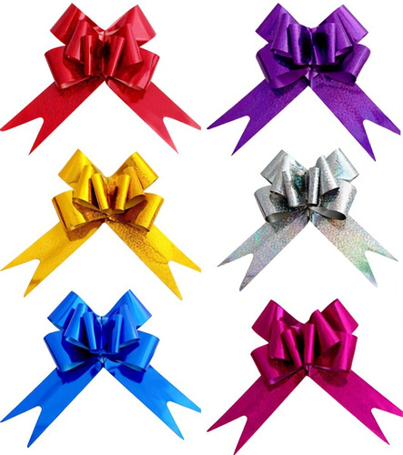 Moños De Regalo Grande Colores Metálicos 50 Piezas