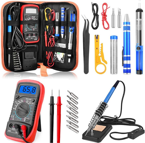 Kit Juego Herramientas Destornillador Tester Soldador +24 Pz