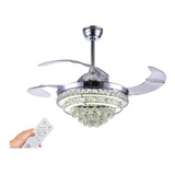 Ventilador Techo Lampara Led Retractil Cristal 88w 110v