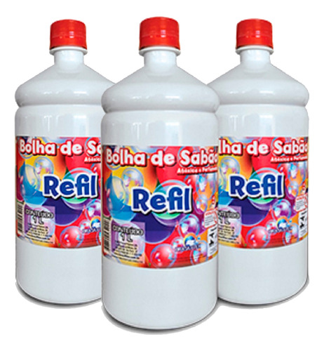 Pack 3un Refil Bolha De Sabão Perfumada 1l 810001 Brasilflex