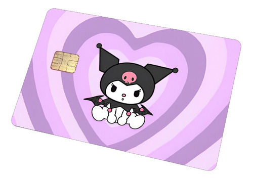 Sticker Para Tarjeta Nuevo Kuromi Sanrio Corazón Morado