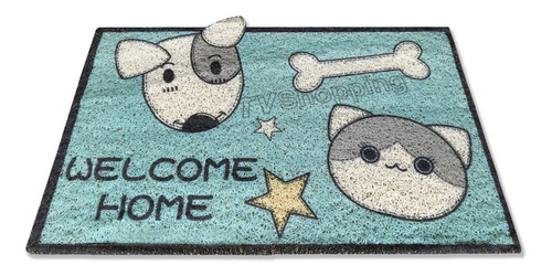 Tapete Para Entrada Welcome Animalitos 59x36 Tvshopping A34