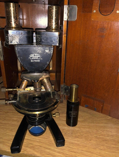 Antiguo Microscopio Carl Zeiss Gc En Caja! Ideal Para Museo!