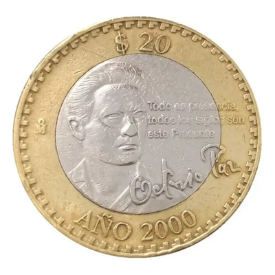 Moneda 20 Pesos Bimetálica Octavio Paz 2000 | MercadoLibre