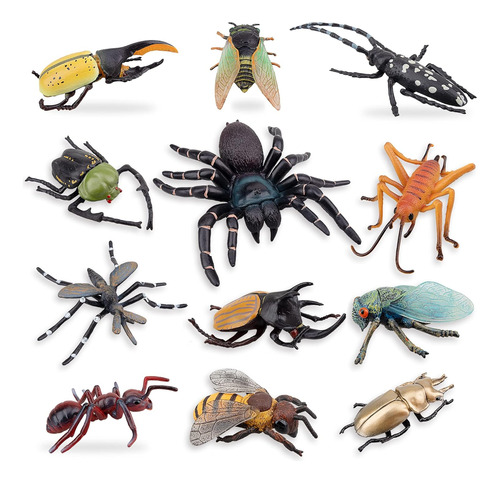 Toymany 12pcs Insectos Realistas Figuras Juguetes - Figuras