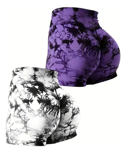 Set De 2 Shorts Deportivos Tie Dye Color Al Azar