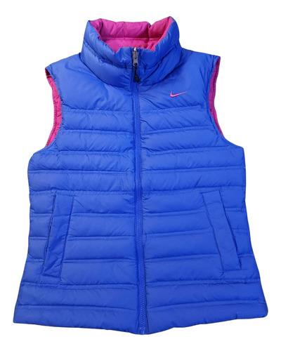 Chaqueta De Plumas Nike, Reversible Puffer Vest 550 Women, Rosada/celeste, Talla S