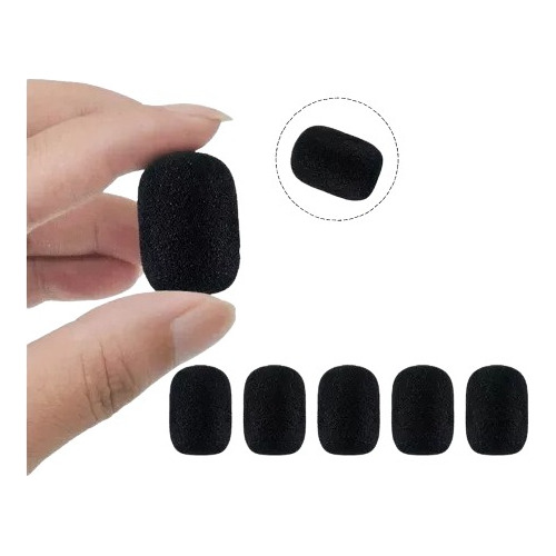 5 Esponjas Protectora Para Micrófono De Cintillo Color Negro