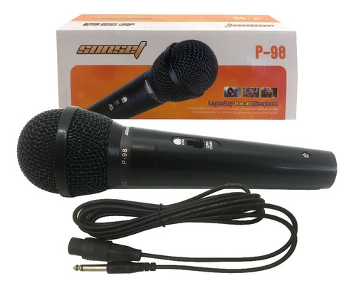 Microfono De Mano Sunset Sm58 Karaoke  + Cable + Funda