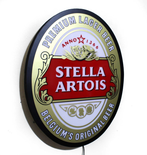 Cartel Luminoso Led Cerveza Stella Artois Ovalo Deco Bar