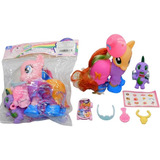 Set Muñeco De Pony Y Bebe Dragón Accesorios Niñas Regalo