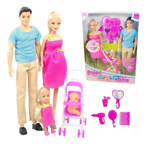 Muñeca Kiara Y Su Familia Bebes Niñas Juguetes Simil Barbie