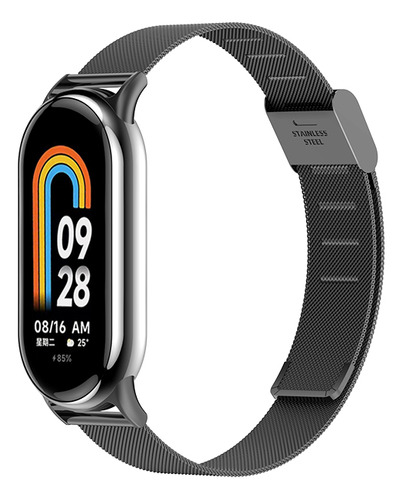 Correa Para Xiaomi Mi Band 8 Acero + Hebilla Ajustable +mica