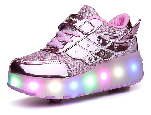 Patines De Tenis En Linea Luminosos Con 2 Ruedas Para Niñas