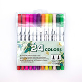 Kit Estojo 24 Canetas Lettering Pincel Brushpen