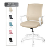 Silla Oficina Ergonómica Giratoria De Escritorio Moderna Color Beige Champagne