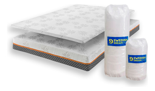 Kit Colchão De Molas Ensacadas E Pillow Top Casal D33 Sdb