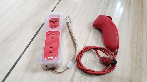 Wii Remote + Nunchuk Originais Vermelho Funcionando 100%